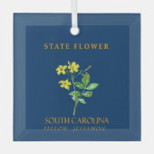 South Carolina Territory Flower Yellow Gelsemium Glas Ornament (Voorkant)