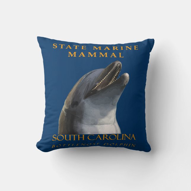 South Carolina Territory Marine Zoogdier De Dolfij Kussen (Voorkant)