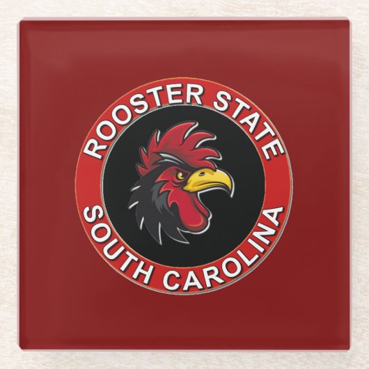 SOUTH CAROLINA THE ROOSTER STATE GLAZEN ONDERZETTER (Voorkant)