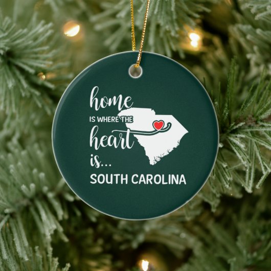 South Carolina thuis is het hart daar Keramisch Ornament (Boom)