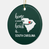 South Carolina thuis is het hart daar Keramisch Ornament (Links)
