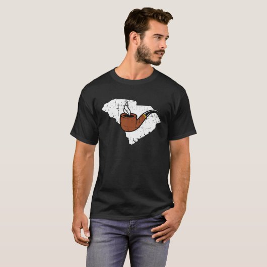 South Carolina Tobacco Pipe Smoking Hobby Briar Pi T-shirt (Voorkant volledig)