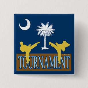 South Carolina Tournament Pin Vierkante Button 5,1 Cm