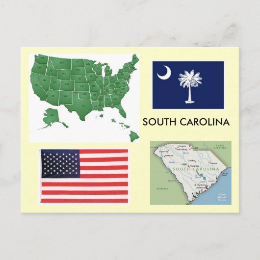 South Carolina, Verenigde Staten Briefkaart (Voorkant)