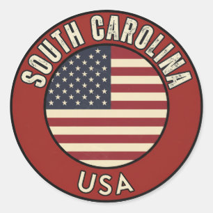South Carolina Verenigde Staten van Amerika Ronde Sticker
