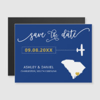 South Carolina Wedding Save the Date Kaart, Map