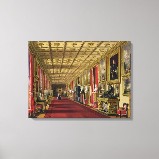 South Corridor, Windsor Castle, 1838 (chromolitho) Canvas Afdruk (Voorkant)