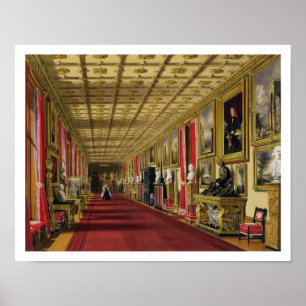South Corridor, Windsor Castle, 1838 (chromolitho) Poster