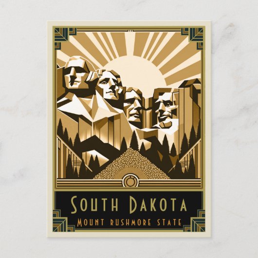 South Dakota | Art. Deco Briefkaart (Voorkant)