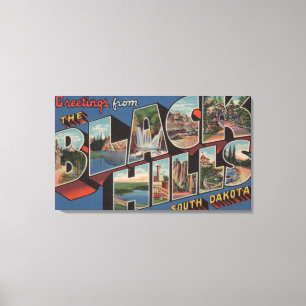 South Dakota - Black Hills - Large Letter Sceners Canvas Afdruk