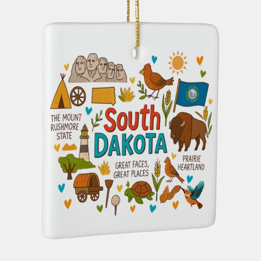 South Dakota Custom Family Trip Keepsake Christmas Keramisch Ornament (Rechts)