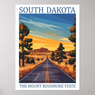 South Dakota de Mount Rushmore Staat USA Reizen Poster