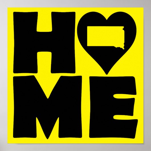 South Dakota Home Heart State Poster Sign (Voorkant)