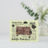 South Dakota Kaart van Nationale Parken (Staand voorkant)