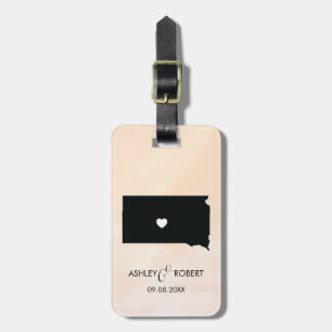 South Dakota Map Wedding Bagagelabel, Custom Gift Bagagelabel