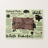 South Dakota National Parks Infographic Map Legpuzzel (Horizontaal)