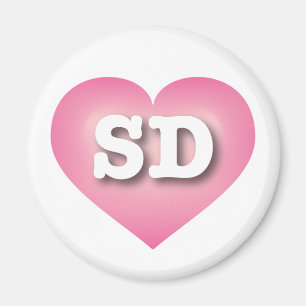 South Dakota Pink Fade Heart - Ik hou van SD Magneet