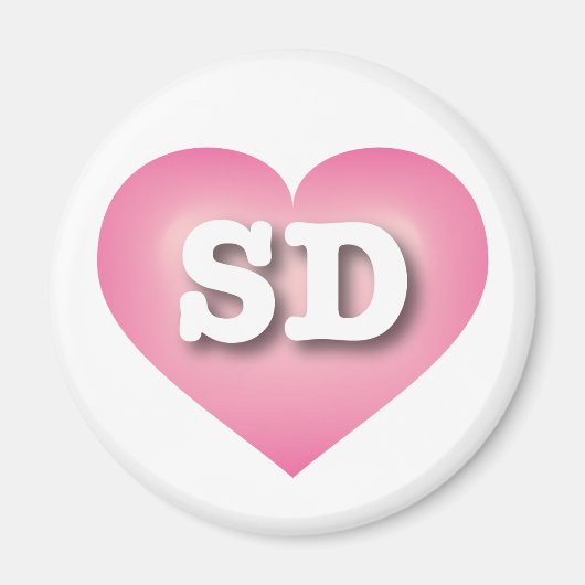 South Dakota Pink Fade Heart - Ik hou van SD Magneet (Voorkant)