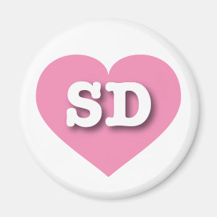 South Dakota Pink Heart - Ik hou van SD Magneet