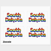 South Dakota Rainbow text Stickers (Feuille)