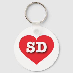 South Dakota Red Heart - Ik hou van SD Sleutelhanger