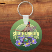 South Dakota State Bird & Flower Sleutelhanger (Voorkant)