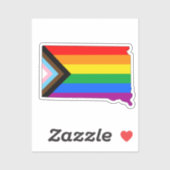 South Dakota State Pride LGBTQ Progress Pride Sticker (Vel)