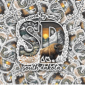 South Dakota State Sticker | Bison Wilderness Art