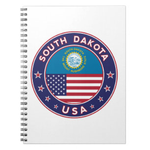 South Dakota sticker, telefoonzaak, canvas tas Notitieboek