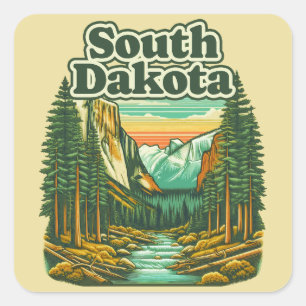 South Dakota Vierkante Sticker