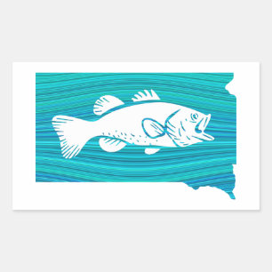 South Dakota Wave Vist Rechthoekige Sticker