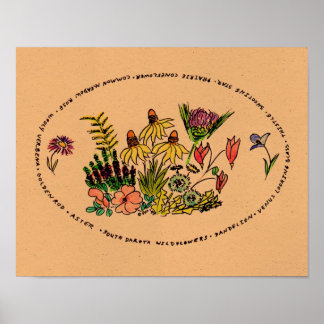 South Dakota Wildflowers by Susan Young-Anderson Poster