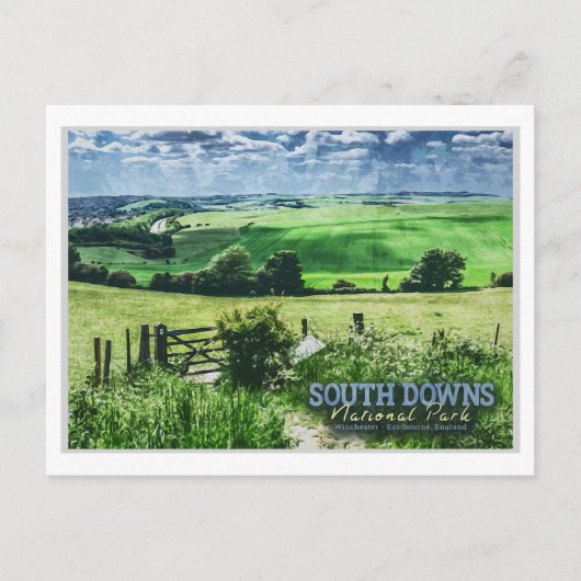 SOUTH DOWNS NATIONAL PARK - BRIGHTON - ENGLAND BRIEFKAART (Voorkant)
