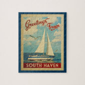 South Haven Jigzaag Puzzle Sailboot Retro Michigan Legpuzzel (Verticaal)