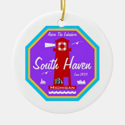 South Haven Keramisch Ornament (Voorkant)