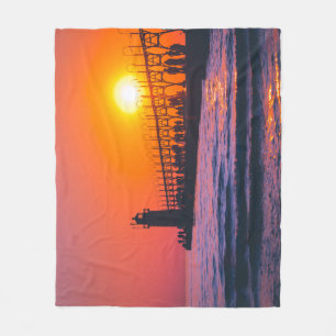 South Haven, MI Lighthouse Fleece Blanket Deken