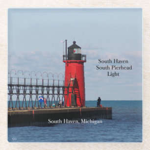 South Haven South Pierhead Light glass onderzetter