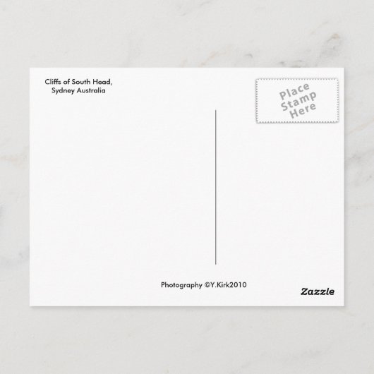 South Head Cliffs Briefkaart (Achterkant)
