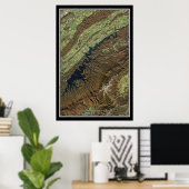 South Holston Lake Tennessee Satellite Map Poster (Thuiskantoor)