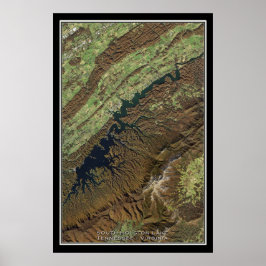 South Holston Lake Tennessee Satellite Map Poster