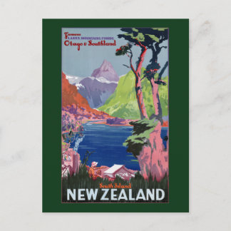 South Island New Zealand Vintage Poster herstelde Briefkaart