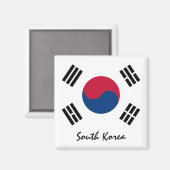 South Korea flag & Asia foliday/fans Magneet (Voorkant / Achterkant)