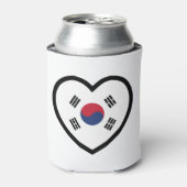 South Korea Flag Heart Blikjeskoeler (Blikje Voorkant)