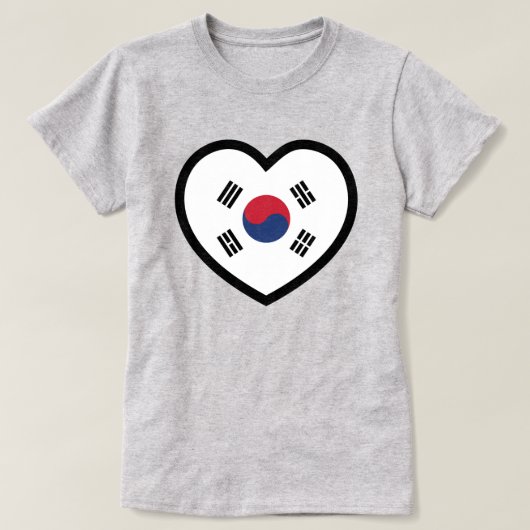 South Korea Flag Heart T-shirt (Design voorkant)