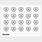South Korea Flag Heart Vierkante Sticker (Vel)