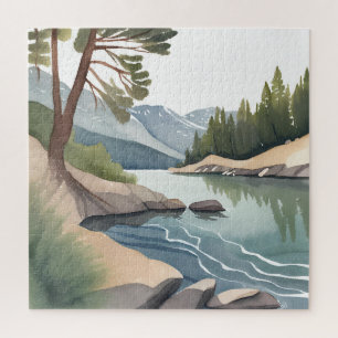 South Lake Tahoe Watercolor Landschap Legpuzzel