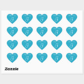 South Pacific Blue Custom Letter Weddings Hart Sticker (Vel)
