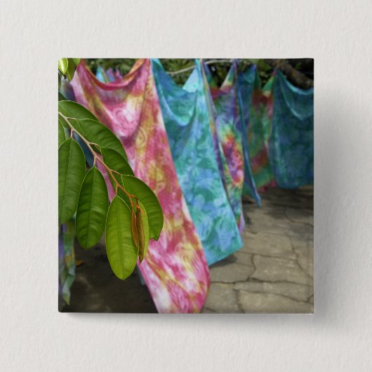 South Pacific, French Polynesia, Society Vierkante Button 5,1 Cm (Voorkant)