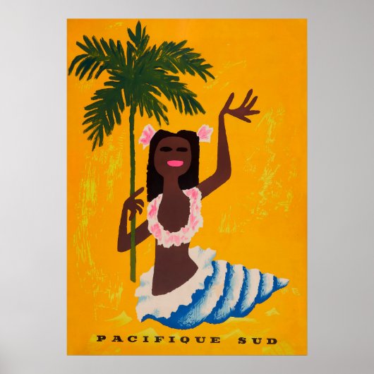 South Pacific Retro Vintage Travel Poster (Voorkant)
