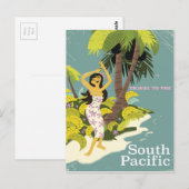 South Pacific vintage-poster Briefkaart (Voorkant / Achterkant)